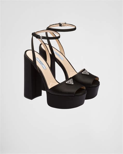 prada black high heeled sandals|prada high heels platform.